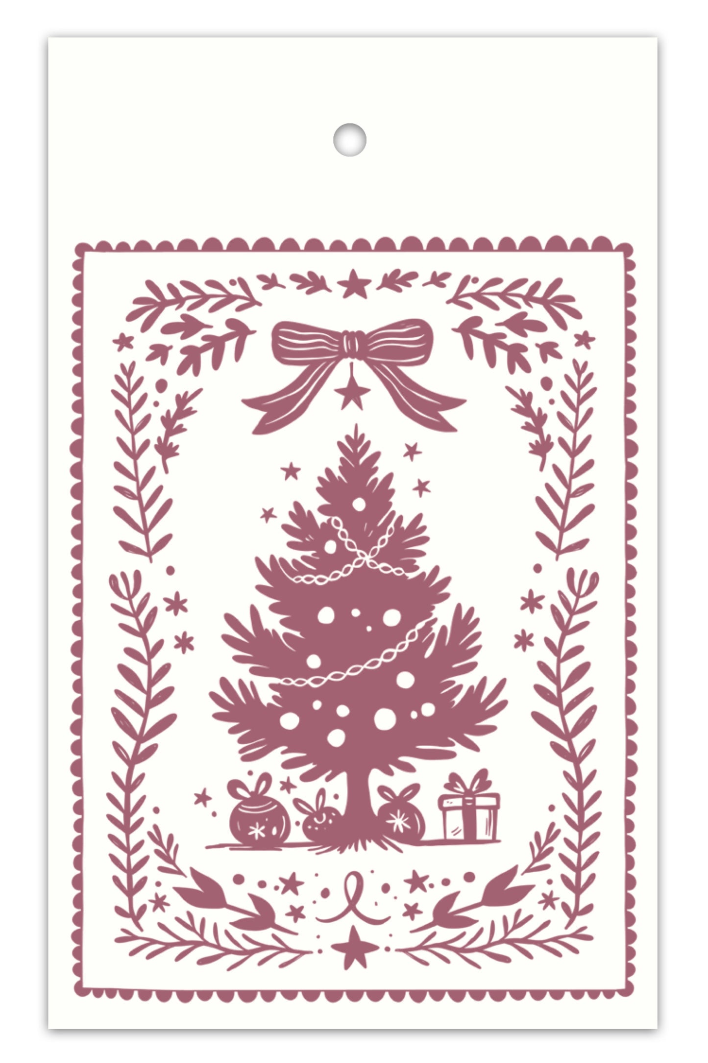 Woodblock Print Tree Tags