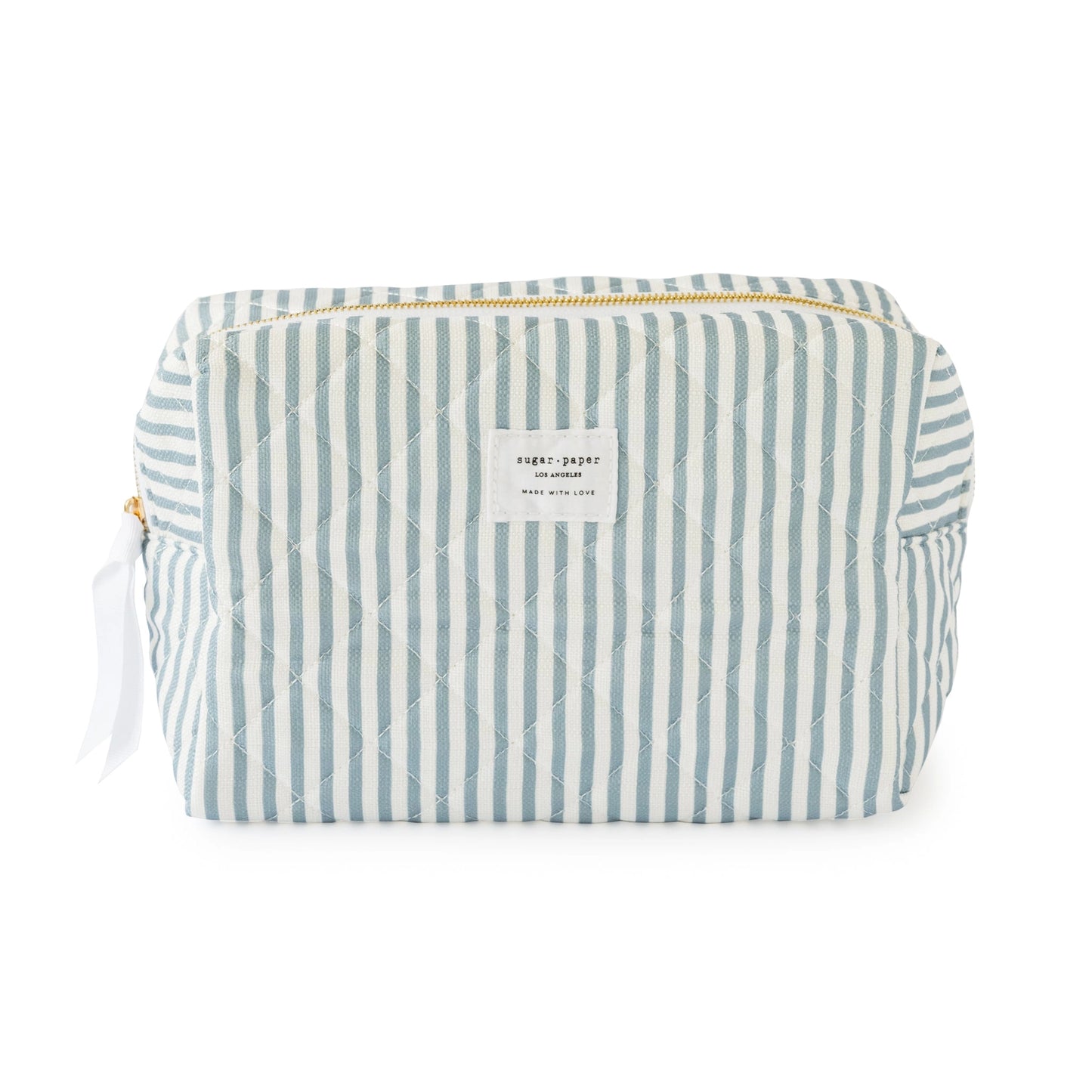 Blue Striped Cosmetic Pouch