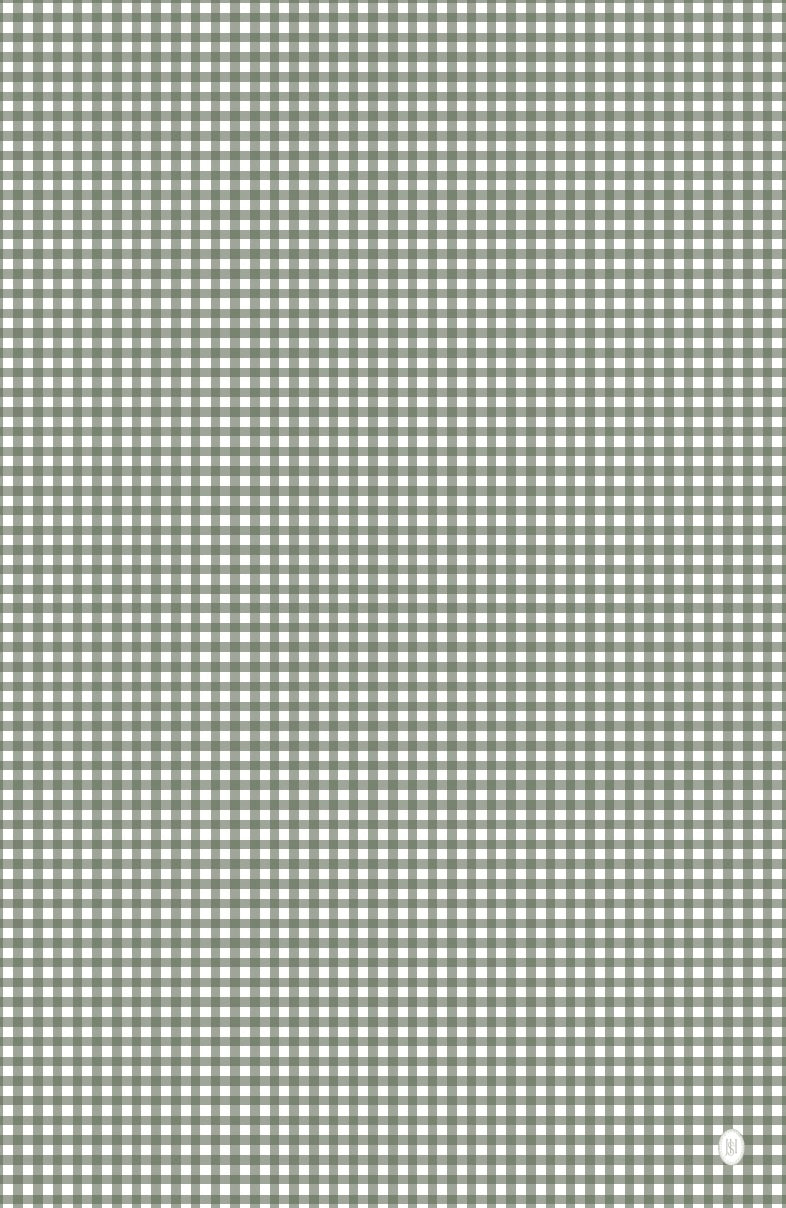 Henry Gingham Moss Wrapping Papers - 4 sheets