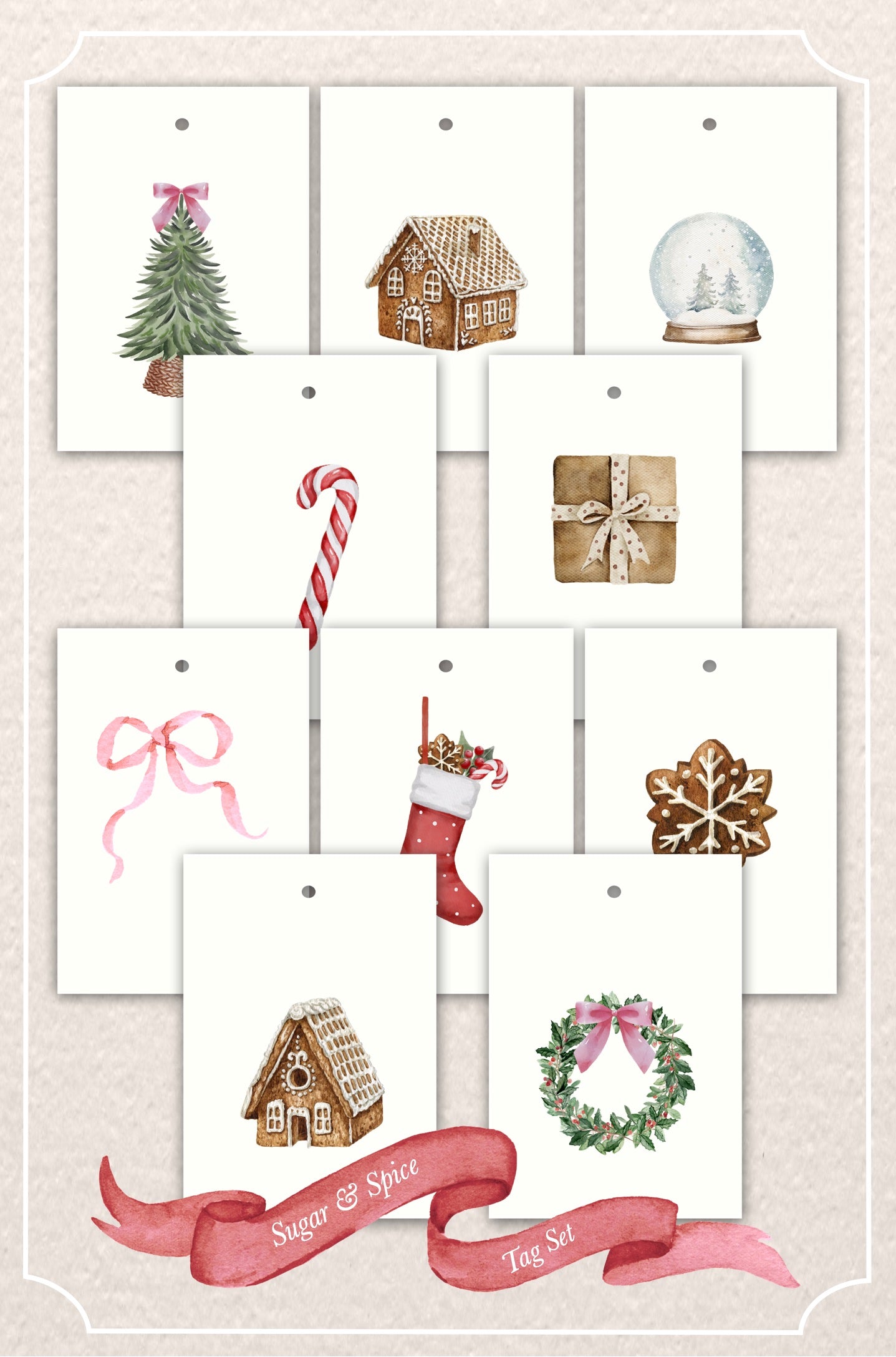 Sugar & Spice Tags - Set of 10