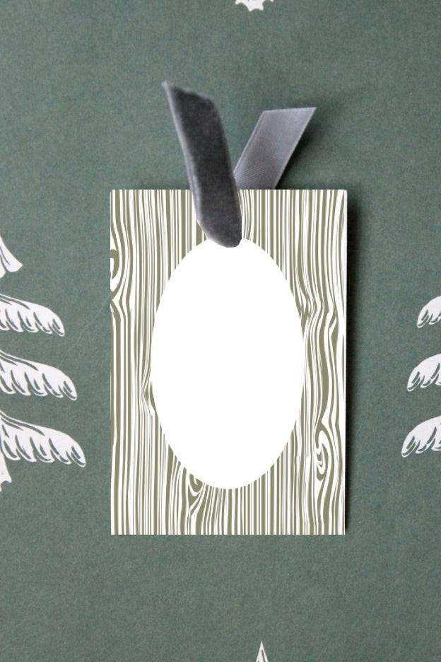 Faux Bois Wood Grain Tags | Set of 10
