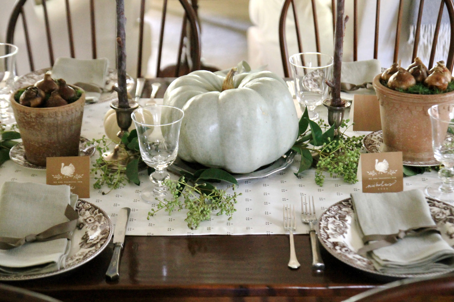 English Green Linen Napkins