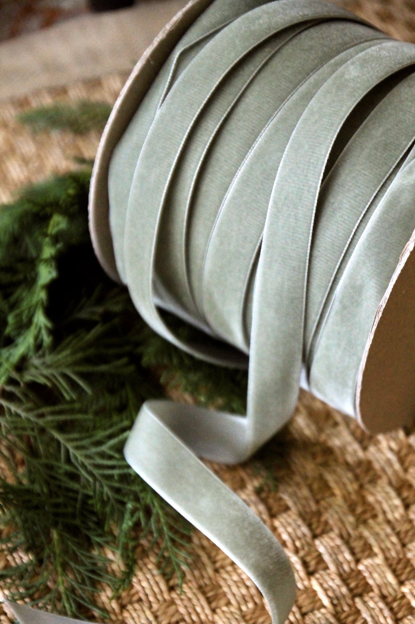 Luxury Velvet Ribbon | Rustic Sage