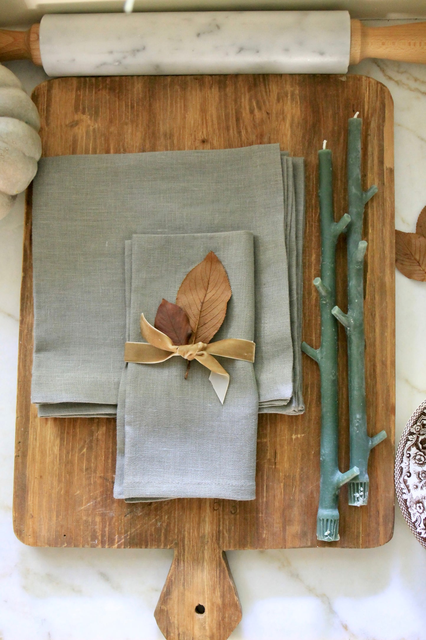 Grey Spruce Linen Dinner Napkins