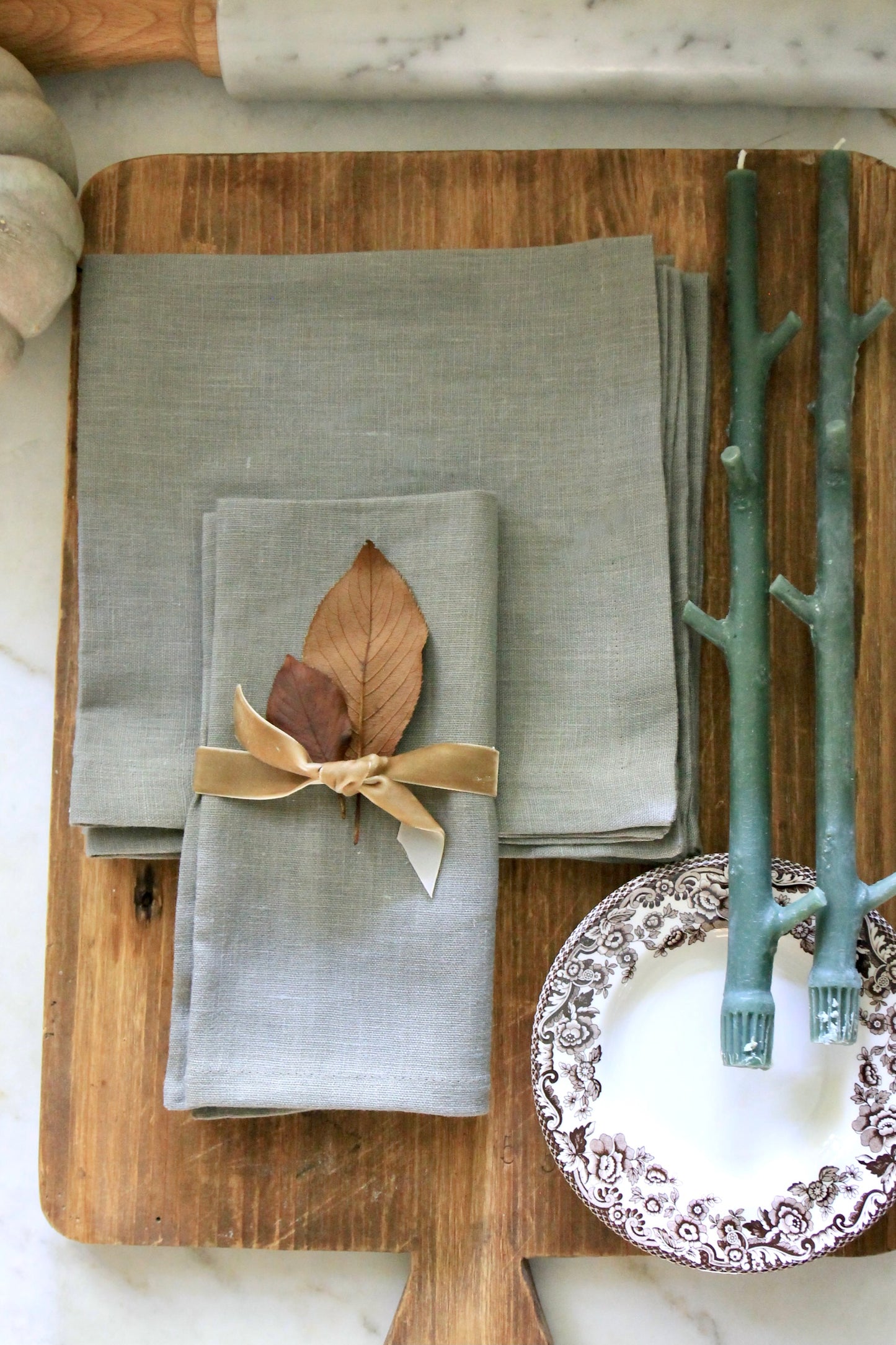Grey Spruce Linen Dinner Napkins