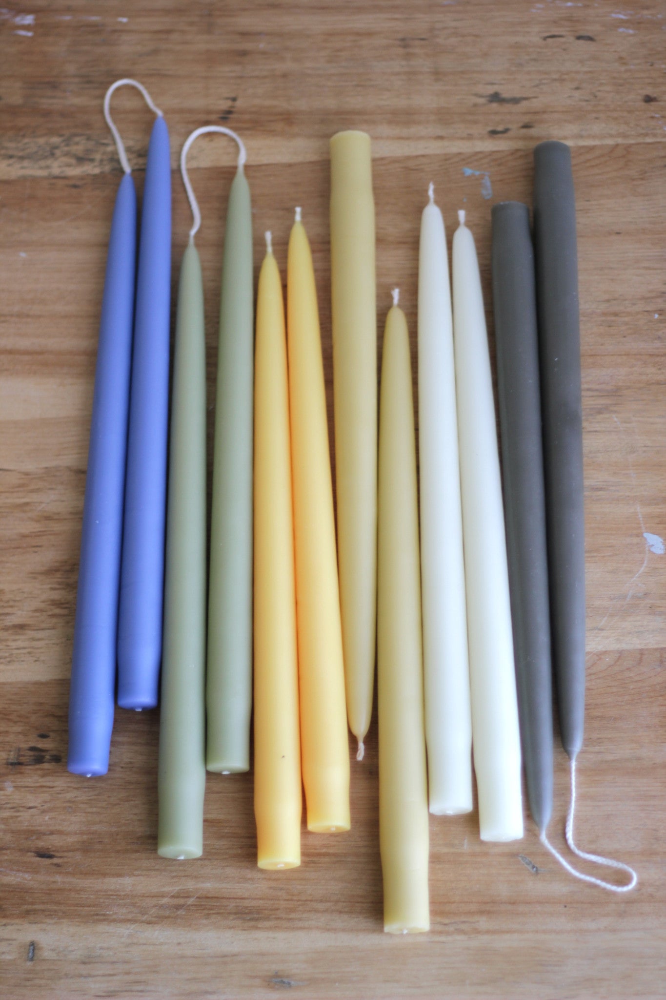 Hand Dipped Taper Candles - Falmouth Grey