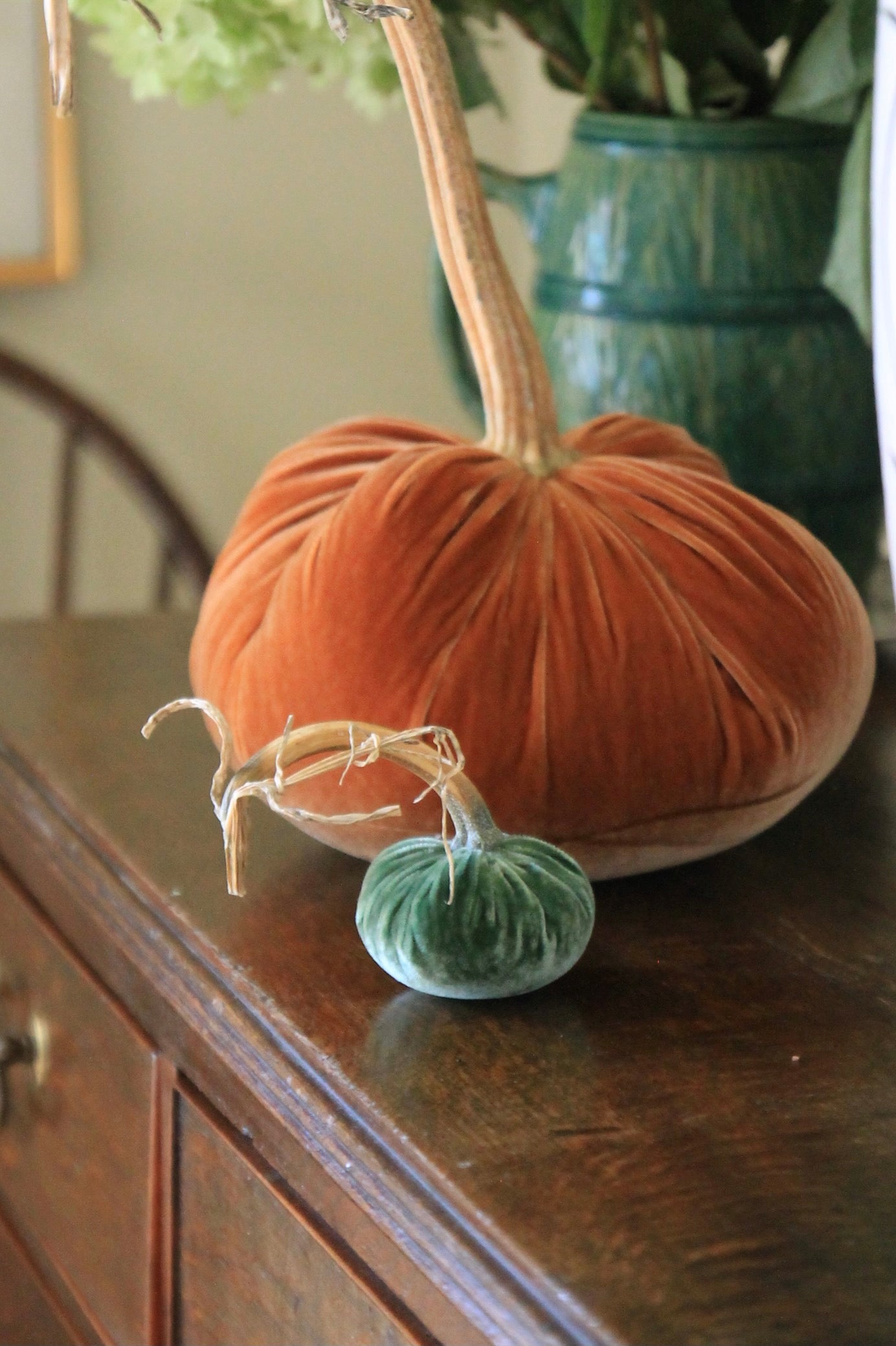 McCoy Green Velvet Pumpkins