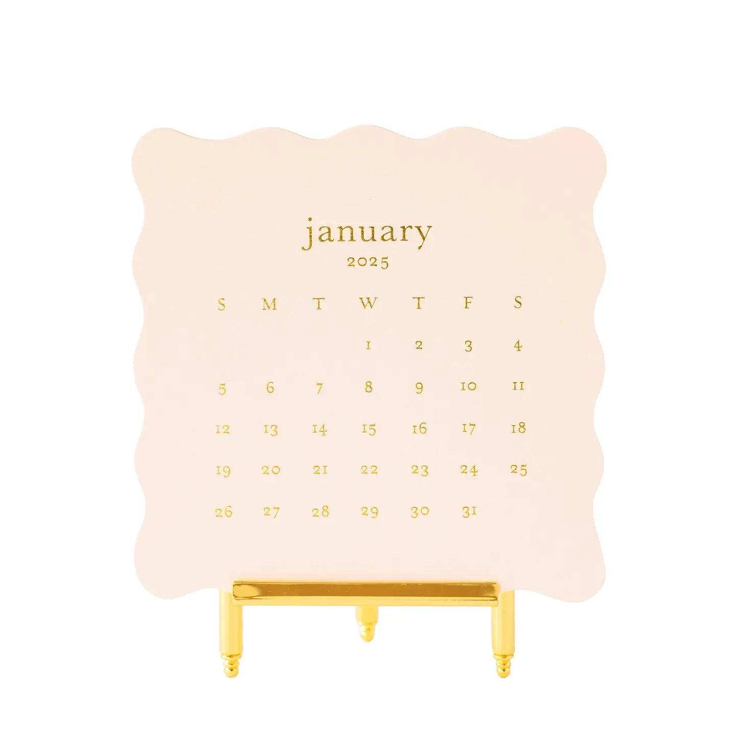 Desk Calendar, Pink Scallop