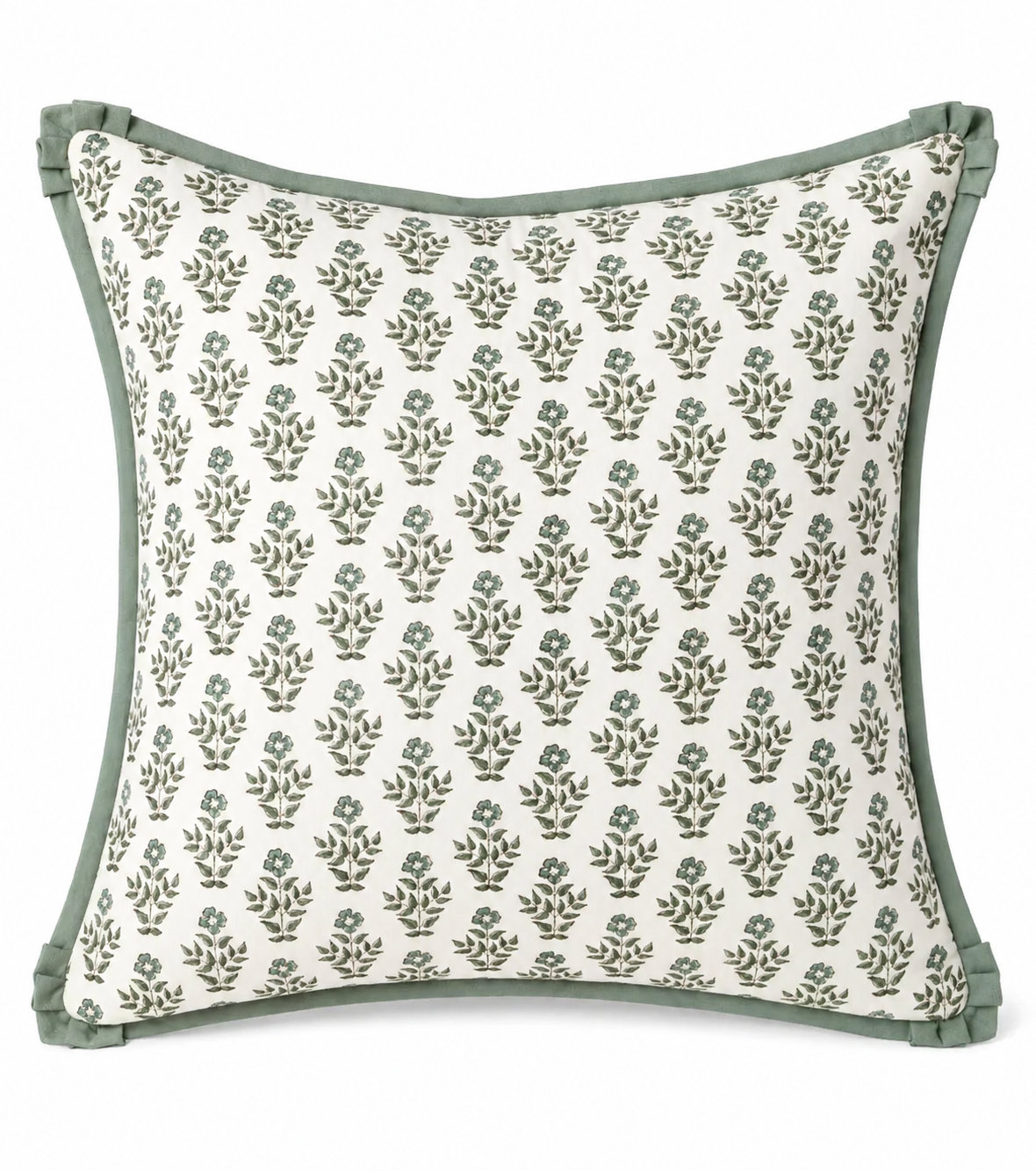 Carie Pillow Covers with Green Flange | 3 sizes