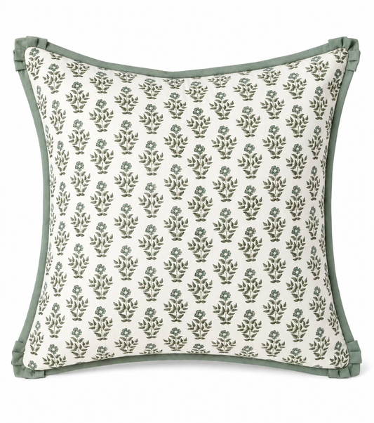 Carie Pillow Covers with Green Flange | 3 sizes