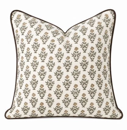Carie Gold Pillow Covers | Walnut Trim
