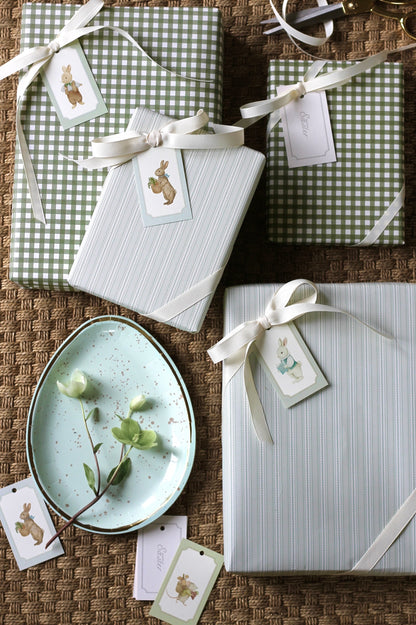 Henry Gingham Moss Wrapping Papers - 4 sheets