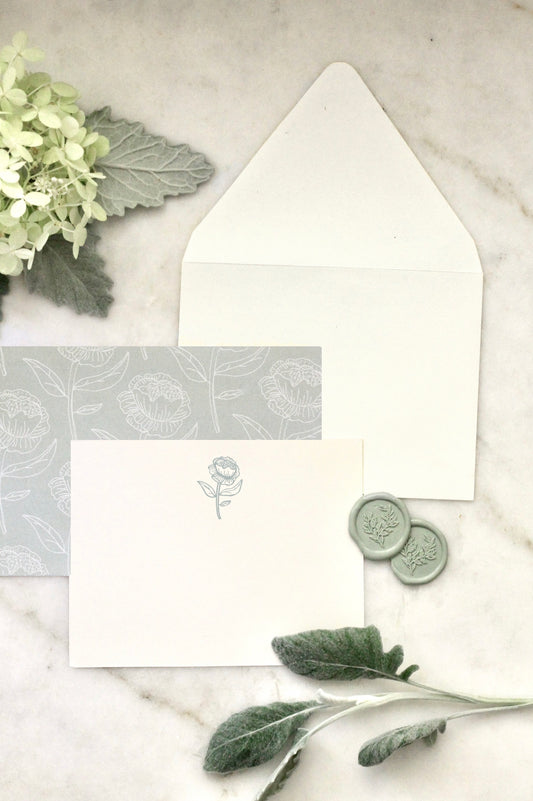 EH Peony Stationery Set