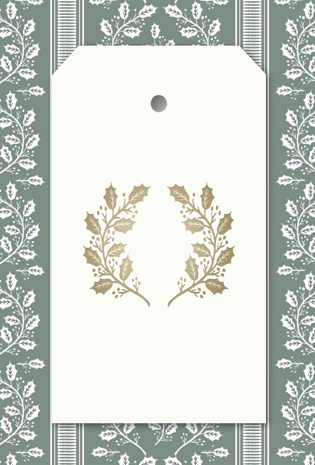 Gold Letterpress Laurel Wreath Tags - Set of 10