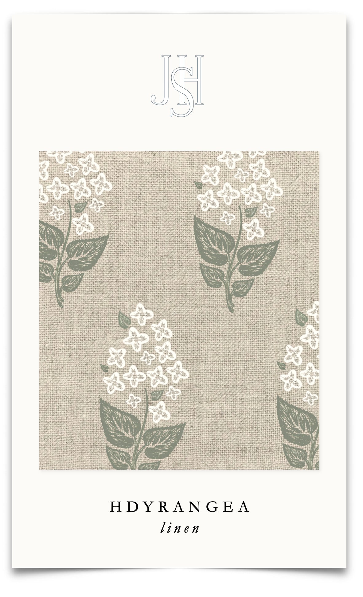 Linen Hydrangea Fabric by the Yard