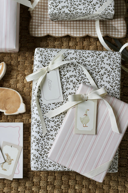 Grosgrain Stripe Wrapping Papers in Perfect Pink