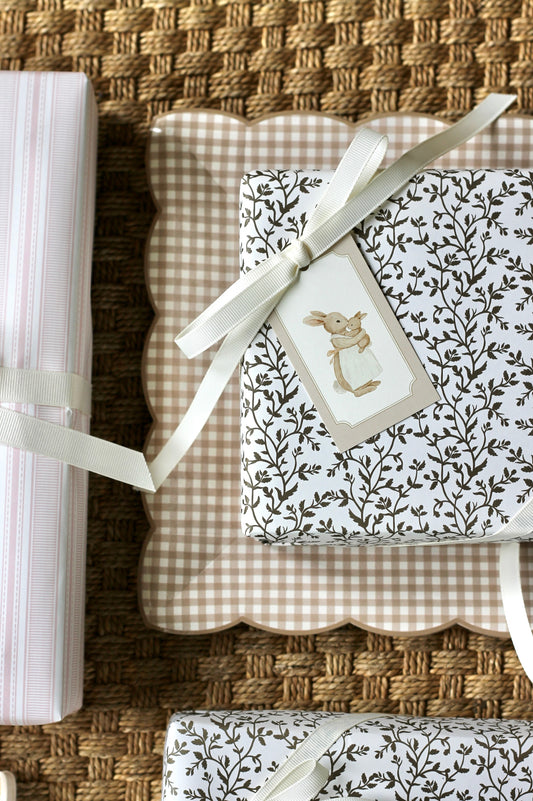 Light Brown Gingham Paper Plates