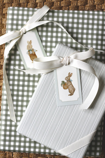 Henry Gingham Moss Wrapping Papers - 4 sheets