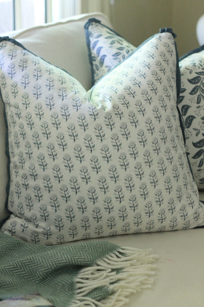 Privet Sprig Pillow Covers in Navy | 3 sizes