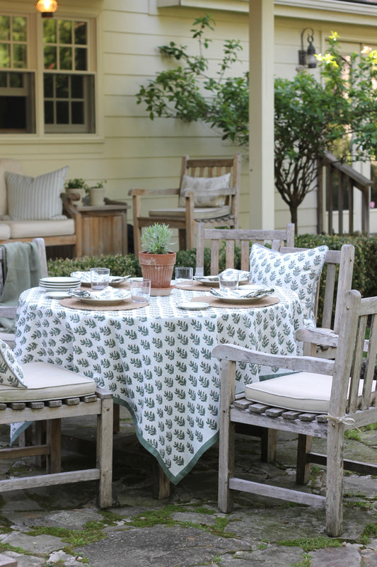 Lauren Block Print Tablecloths