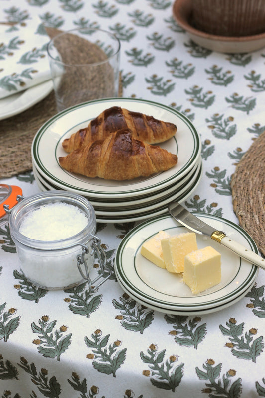 Classic Cafe Plates & Platters | Green Stripe