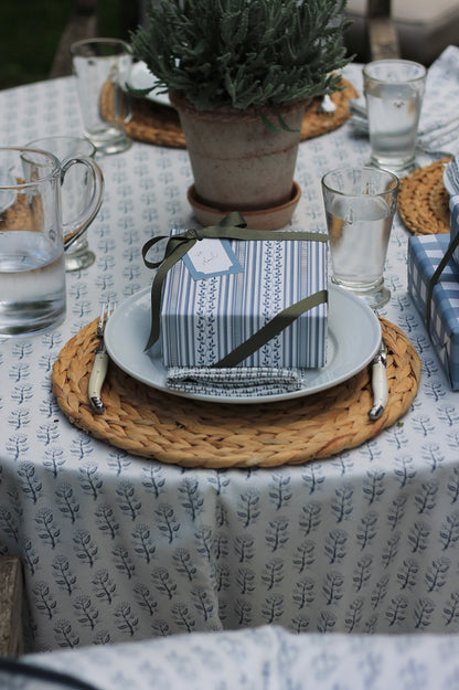 Privet Sprig in Navy Napkins & Table Linens
