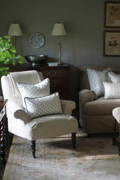Privet Berry in Navy Pillow Covers