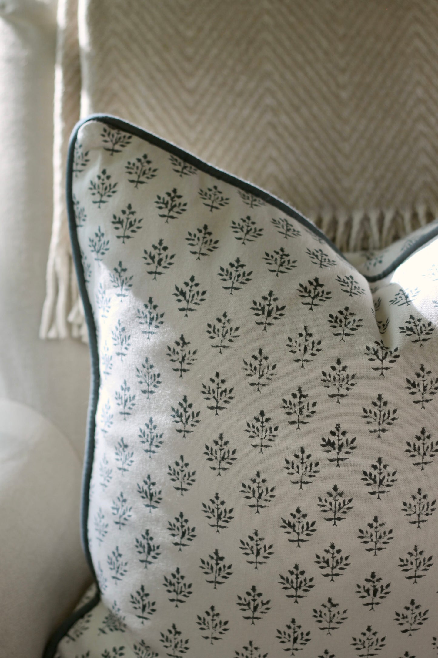 Privet Berry in Navy Pillow Covers