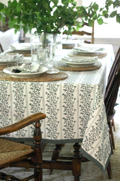 Boxwood Tablecloths in Navy