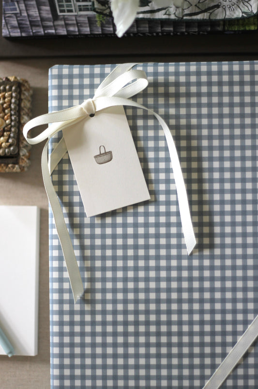 Henry Gingham Wrapping Papers in Navy