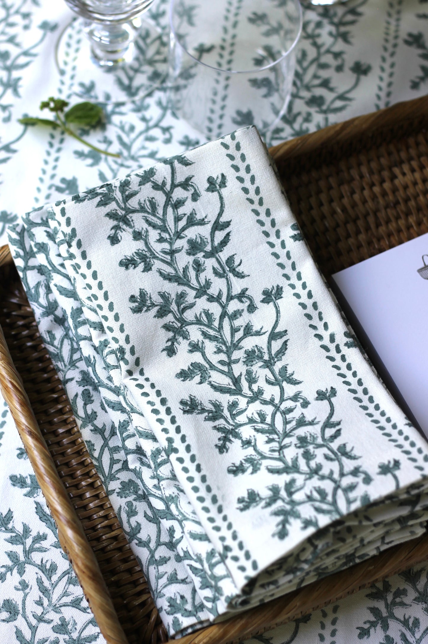 Boxwood Tablecloths in Navy