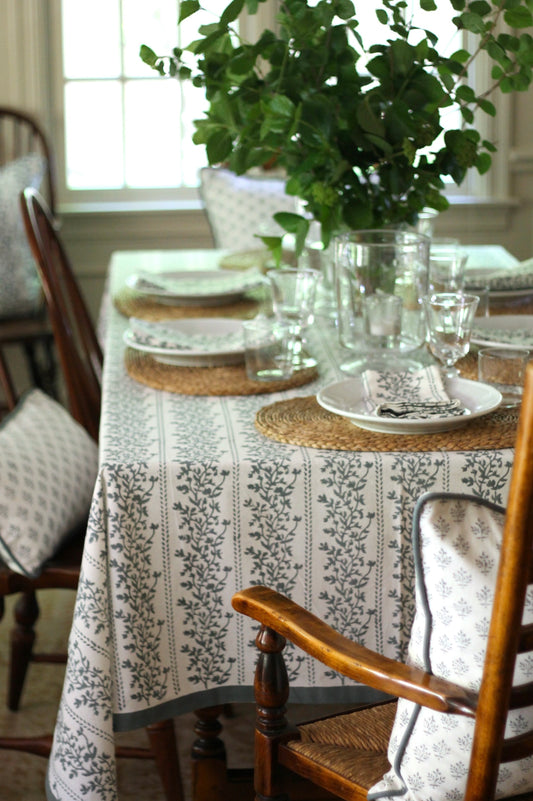 Boxwood Tablecloths in Navy