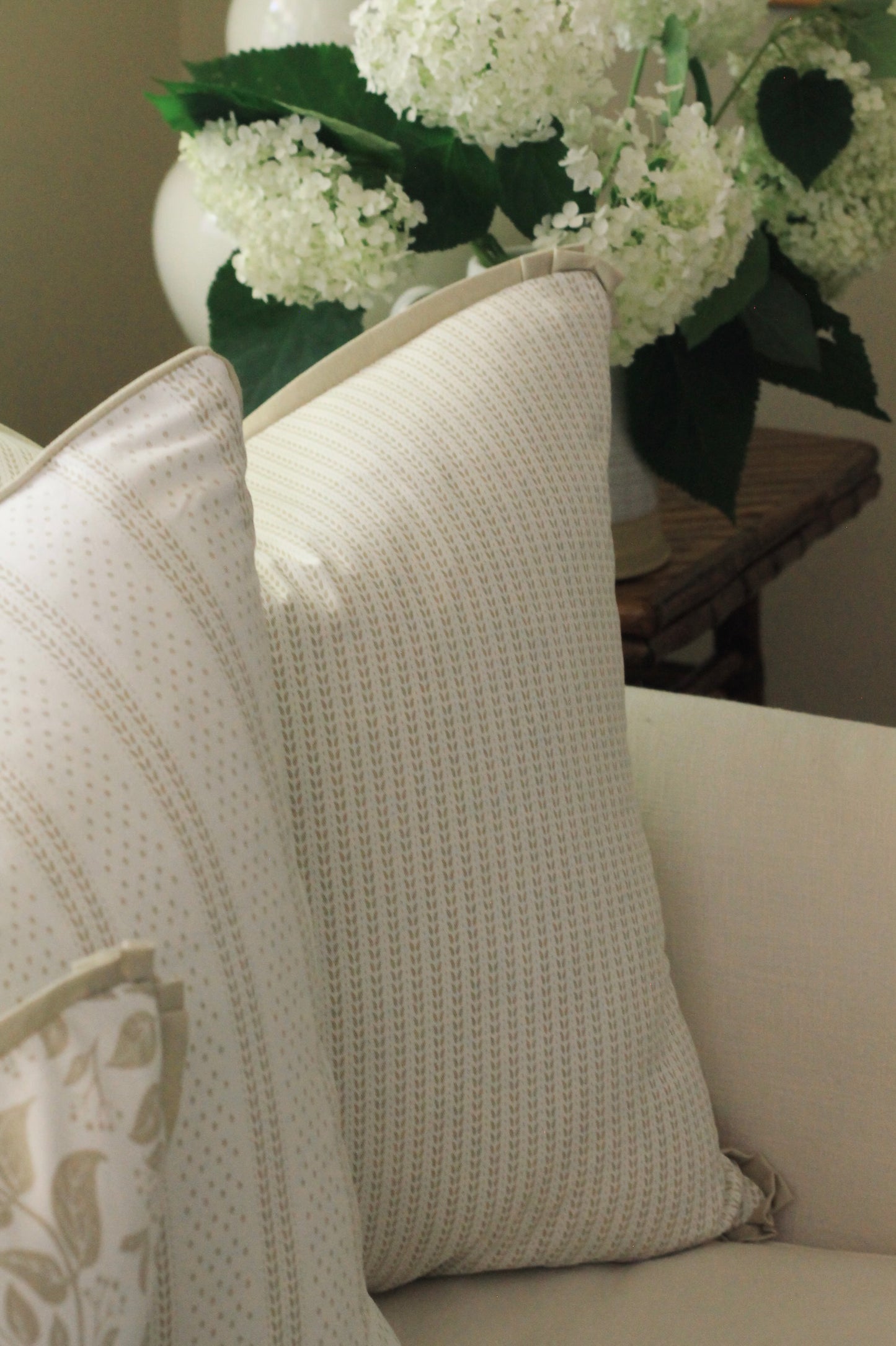 Leaf and Dot Pillow Covers in Cream | 3 sizes