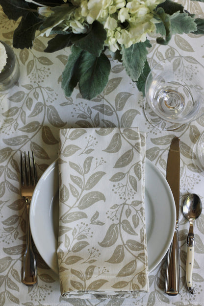 Privet Hedge in Cream Napkins & Table Linens