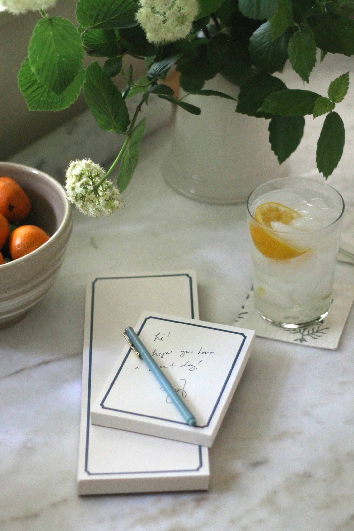 Striped Border Tablets in Navy