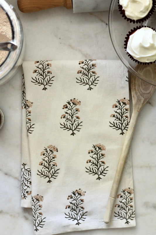 Charlotte Tea Towels, Spruce & Gold