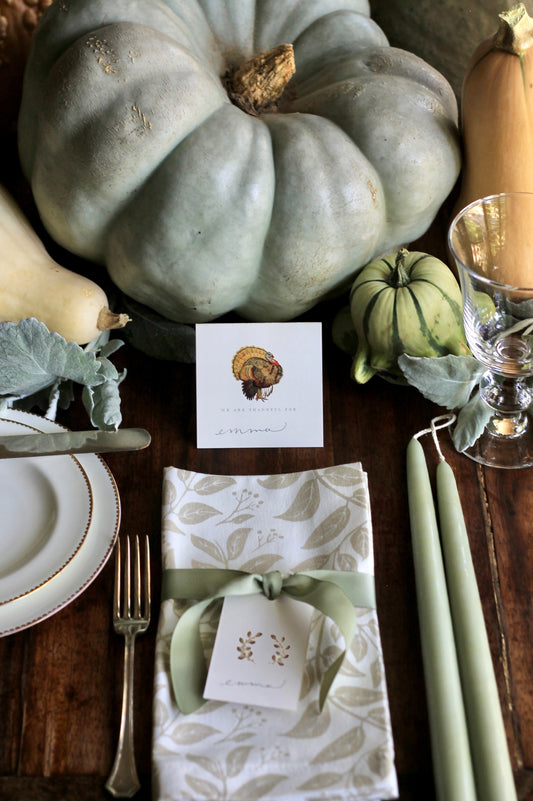 Privet Hedge in Cream Napkins & Table Linens