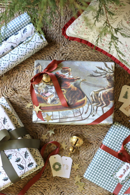 Santa Scene Wrapping Paper