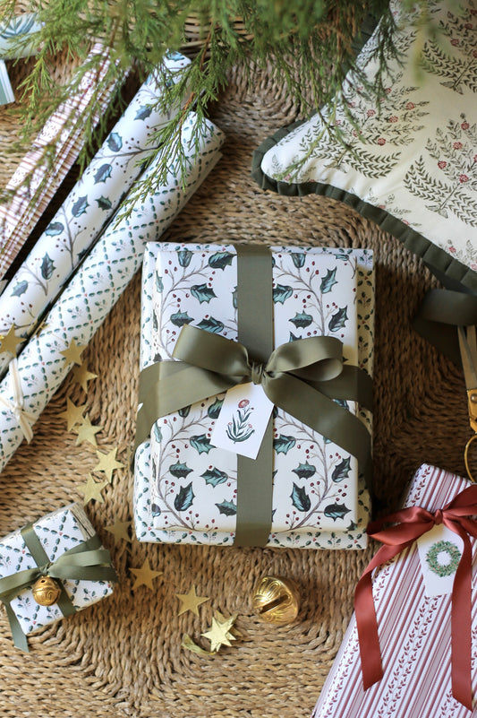 JSH + Whittney Parkinson Holly Wrapping Papers - 4 sheets