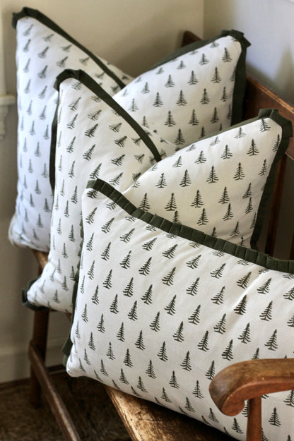 Green Tree Pillows with Green Flange