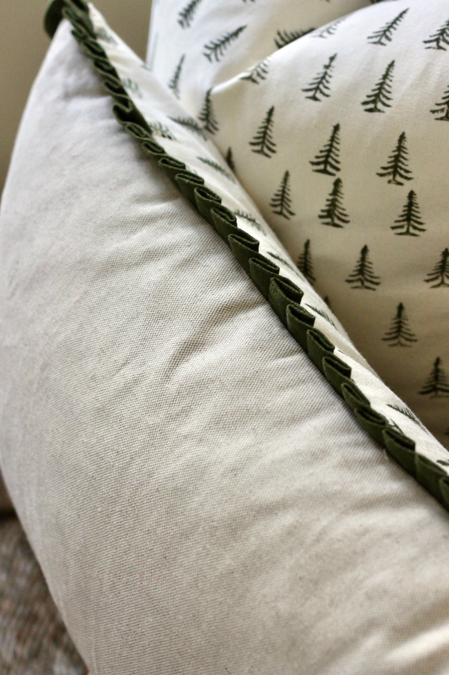 Green Tree Pillows with Green Flange