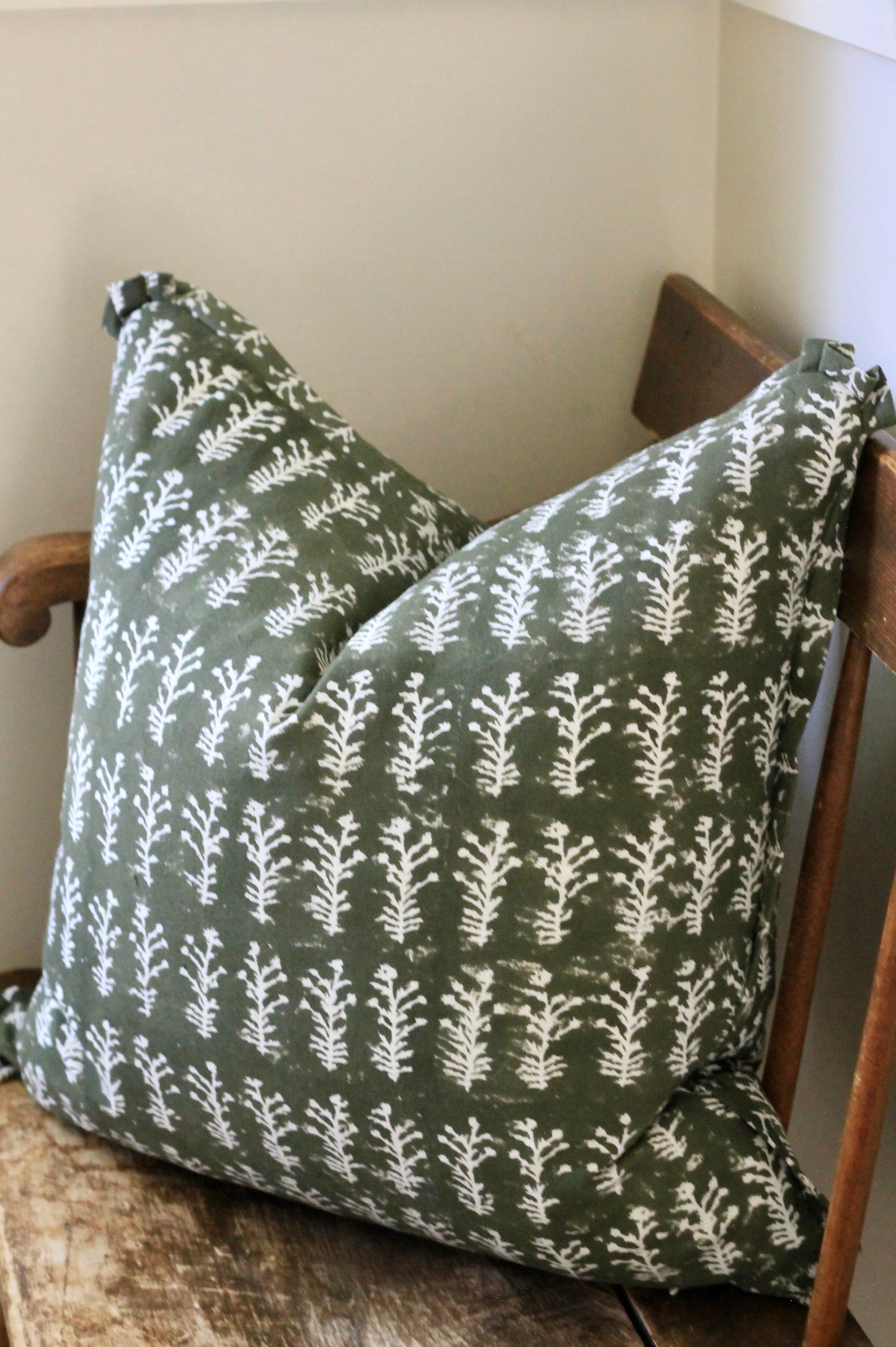 Sofia Green Block Print Pillows | 2 Sizes