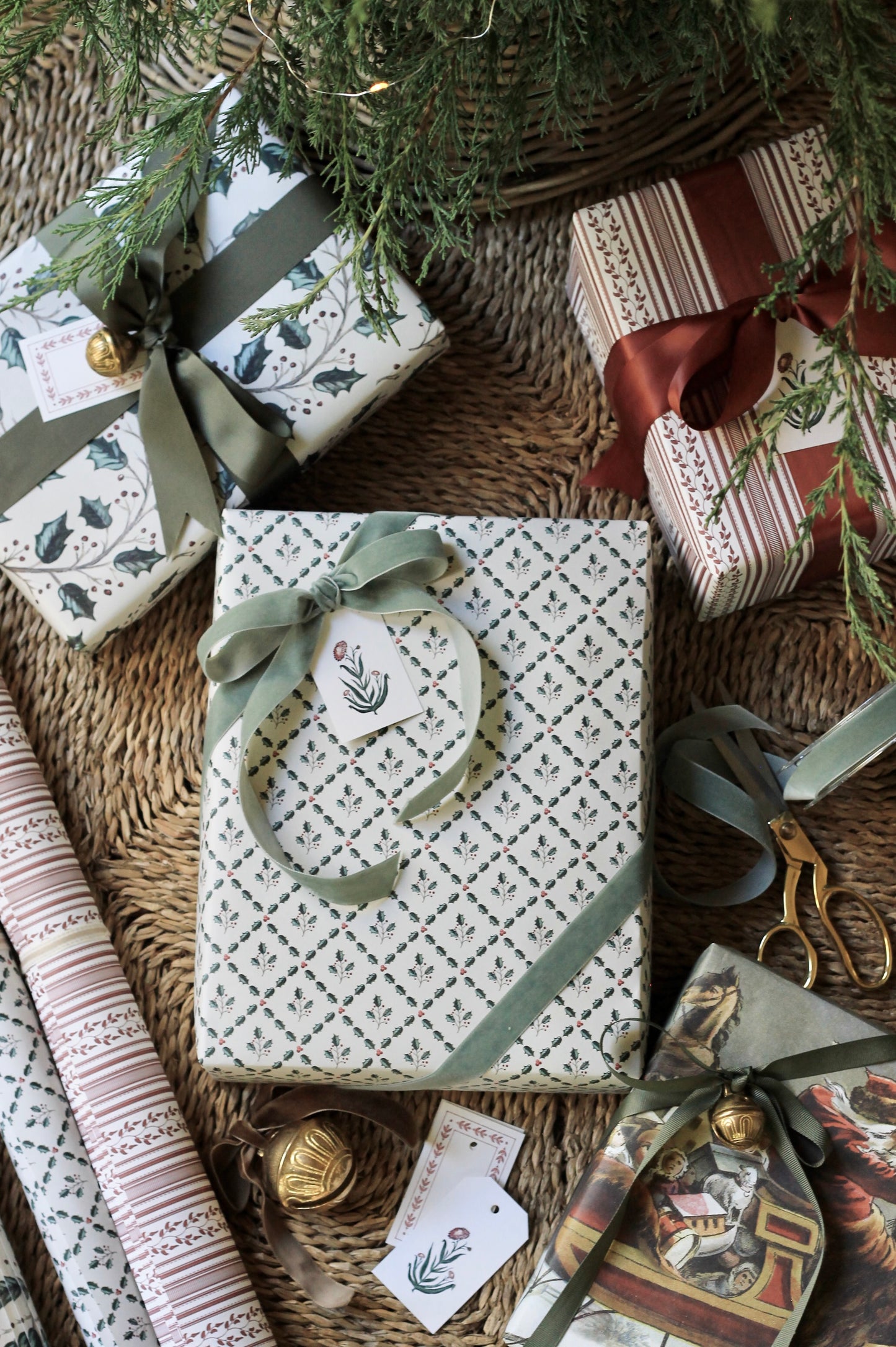 JSH + Whittney Parkinson Holly Wrapping Papers - 4 sheets