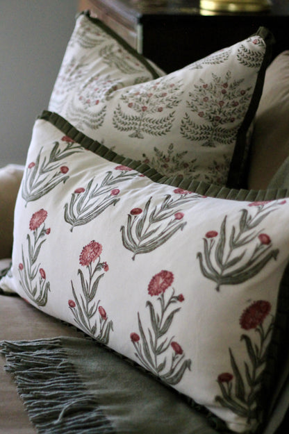 Amanda Pillow Covers | Moss Trim