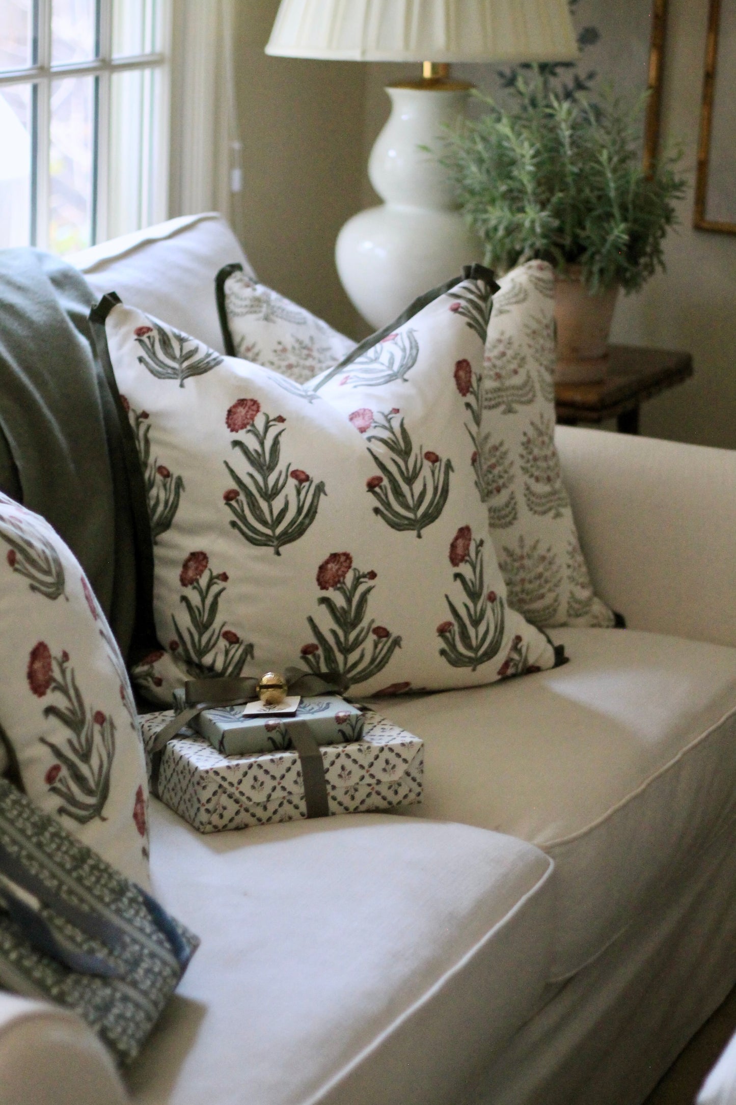 Amanda Pillow Covers | Moss Trim