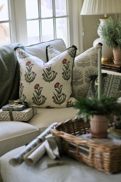 Amanda Pillow Covers | Moss Trim