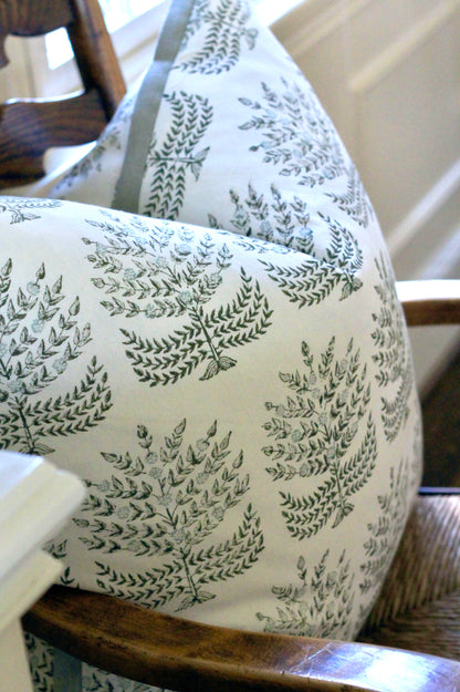 Hannah in Blue Pillow Covers | English Green Trim