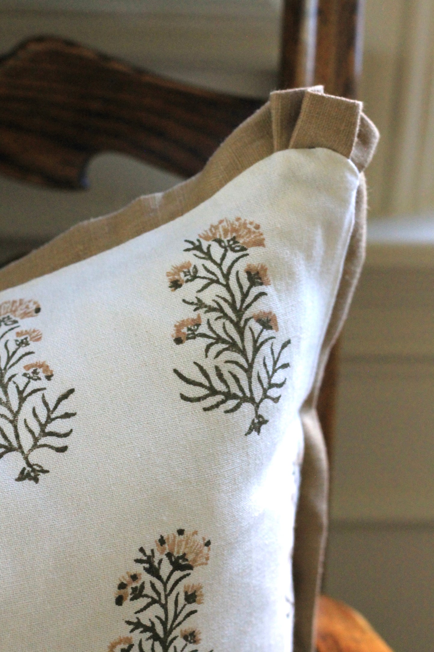 Charlotte Pillow Covers | Gold Trim