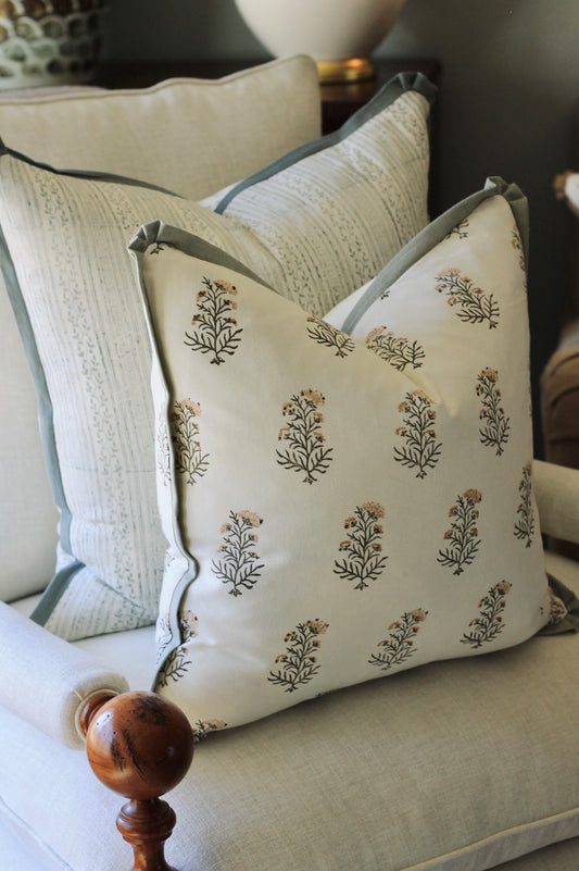 Charlotte Pillow Covers | English Green Trim