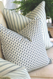 JSH Stripe in English Blue Outdoor Fabric by the Yard